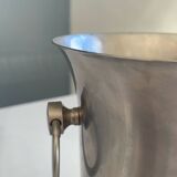 Stainless steel champagne bucket signed Guy Degrenne, antique metal decoration -