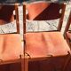 Series of 6 elm and leather chairs from the Maison Regain 60s