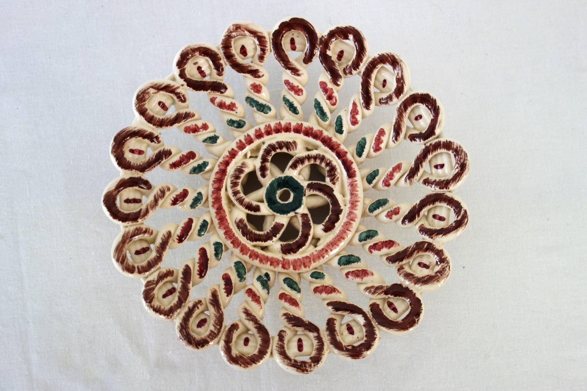 Woven ceramic bowl, Vallauris, France