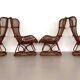 Italian Designer Mid Century Bamboo Armchairs, Set Of 4pcs.