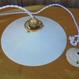 White opaline suspension complete with claw wire, socket and ceiling light