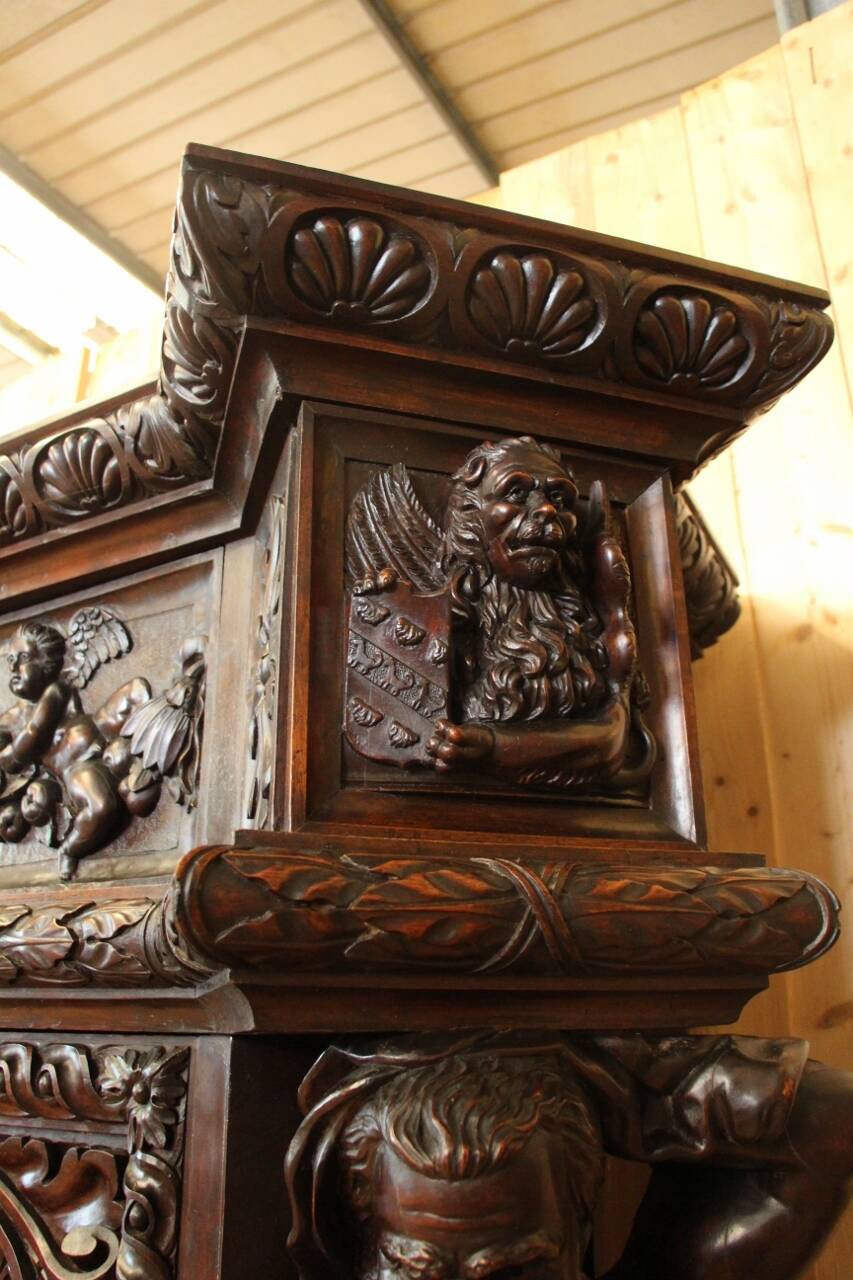 Renaissance-style castle buffet with 19th-century Atlanteans