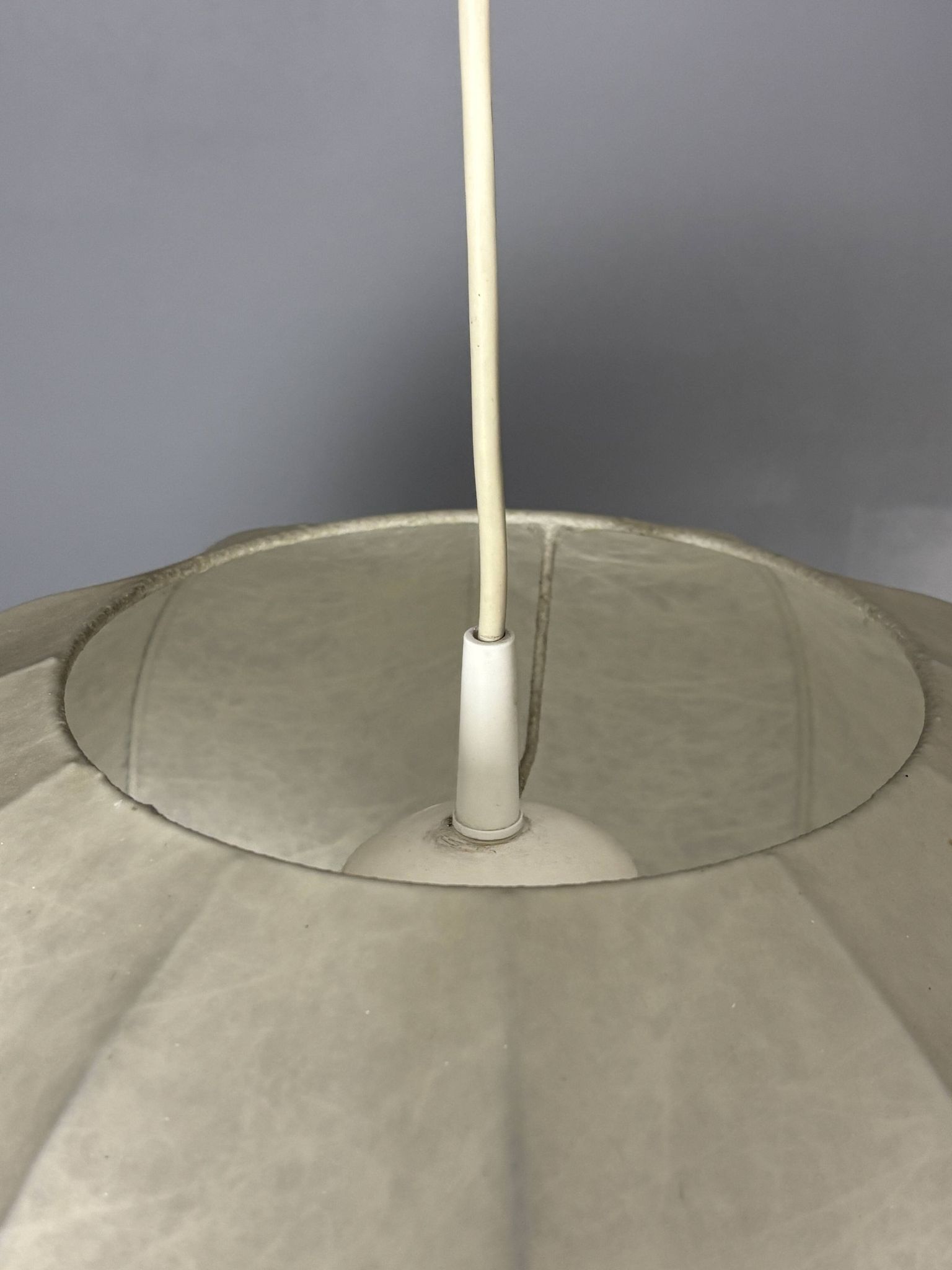 Midcentury space age cocoon hanging pendant ceiling lamp, 1960s
