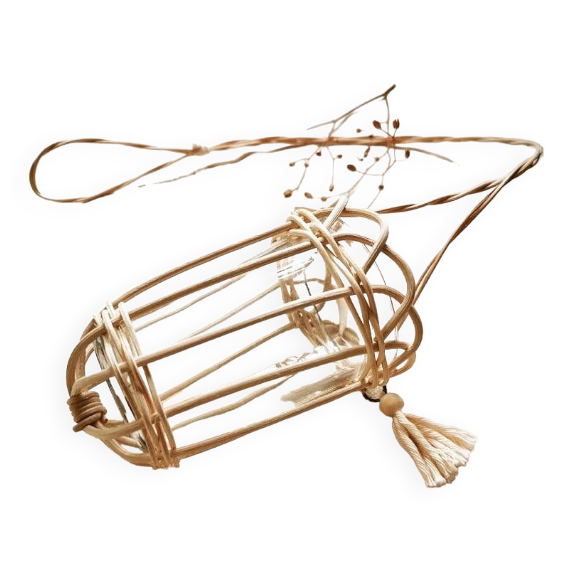 Rattan hanging vase "Neolie"