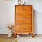 Vintage 1950s wooden chest of drawers – 4 drawers – tapered legs