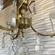 Vintage metal and crystal pendant chandelier, early 20th century.