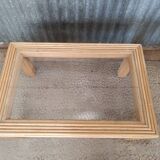 Rattan/bamboo glass coffee table