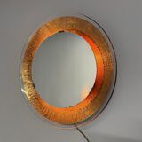 Decorative wall mirror with lighting by M. Furgeri, Italy, 1960s