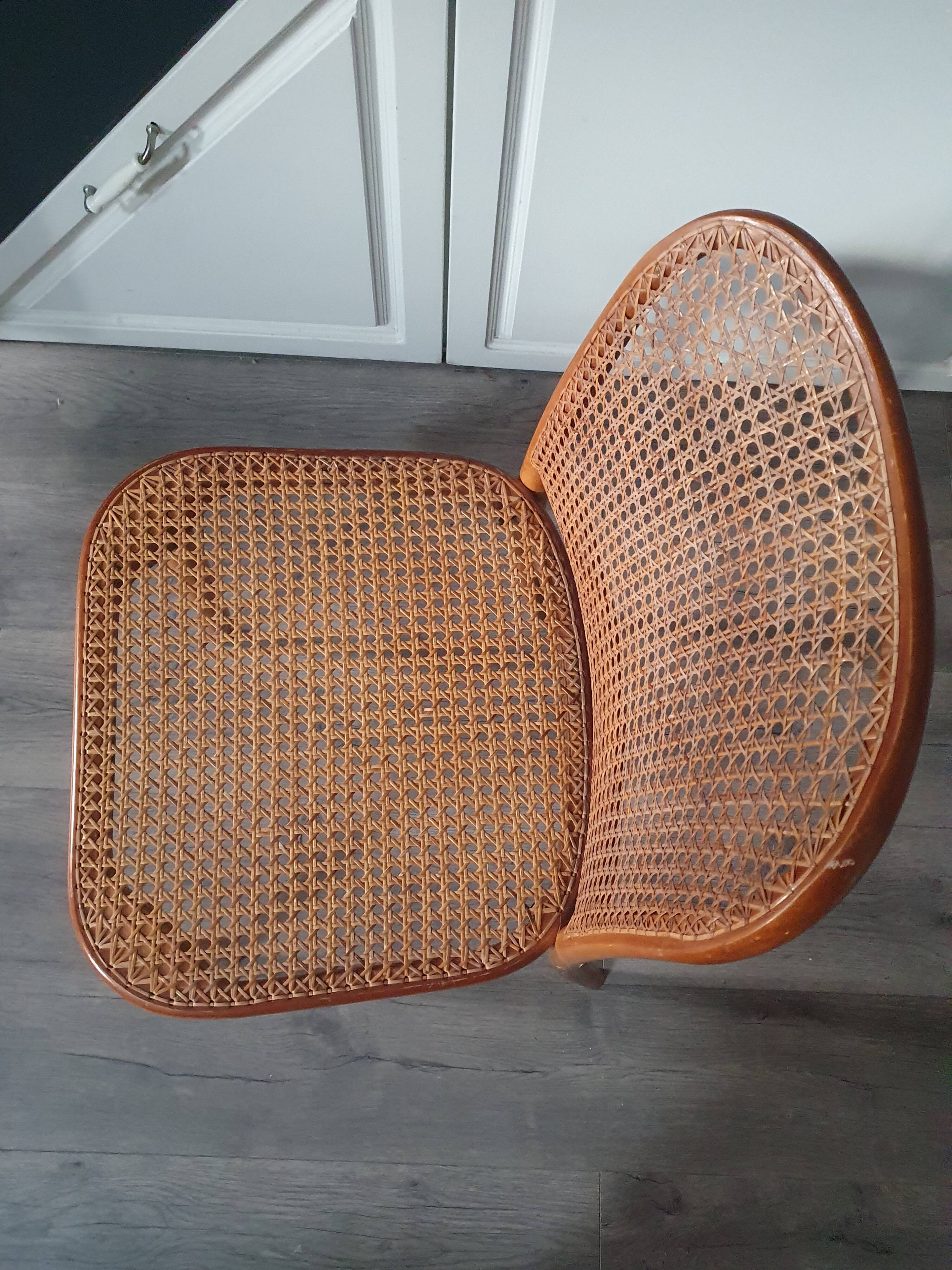 vintage thonet cane armchair chair model 811 design by josef hoffman 60s