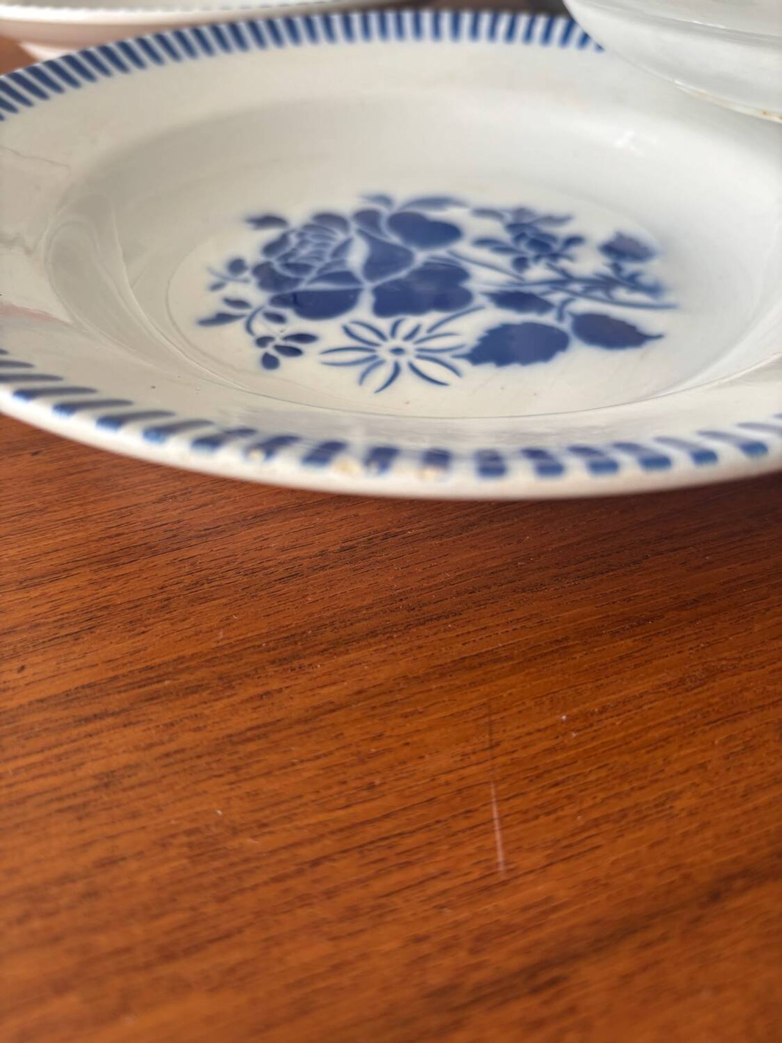 Set of 6 deep plates Luneville model Évian – floral decoration