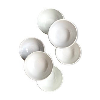 6 bowls in white earthenware