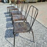 industrial iron chairs x 5