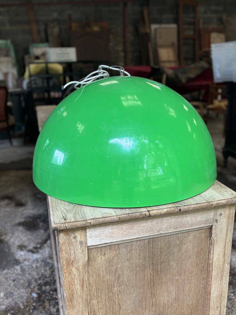 Green metal industrial pendant light