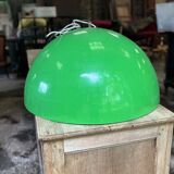 Green metal industrial pendant light