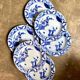 6 deep plates Creil & Montereau in blue ironstone, "Japan" service.