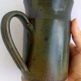 Khaki green enamelled pitcher