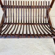 Table d'appoint avec porte revues vintage Rotin Bambou 1970s