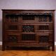 Asia 19th century: antique cabinet carved in mahogany (Chinese or Indochinese art)