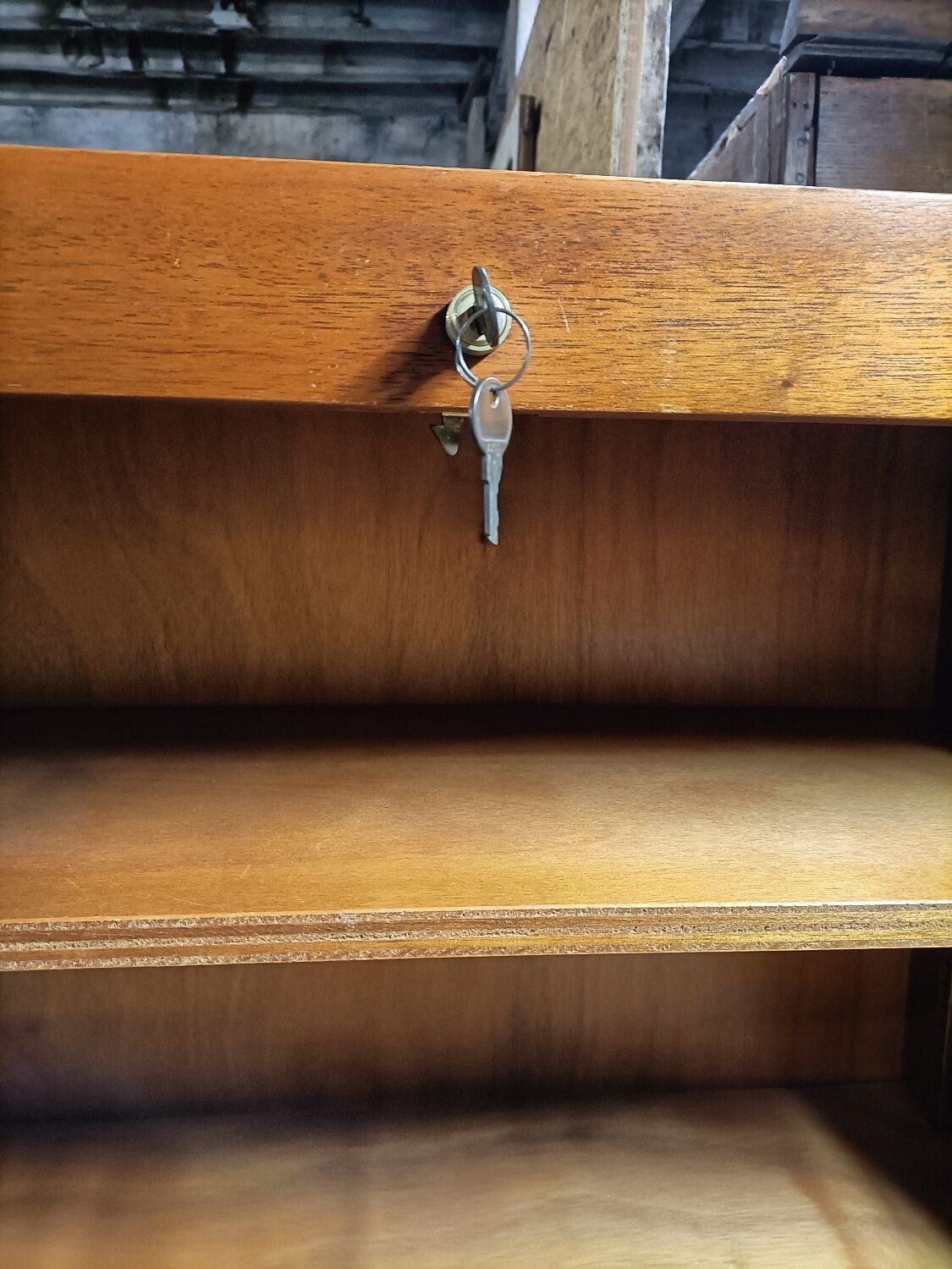 Scandinavian teak curtain cabinet