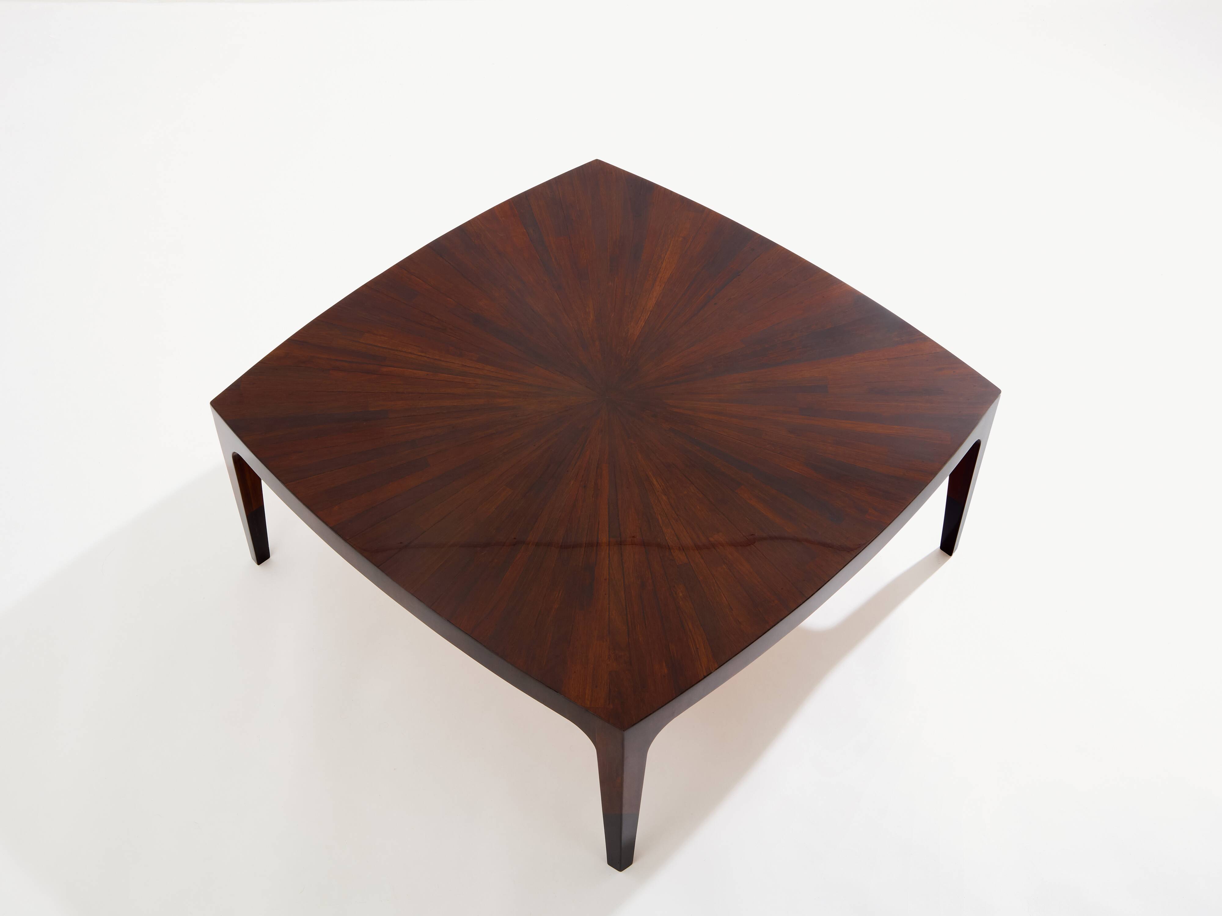 Walnut marquetry coffee table circa 1970