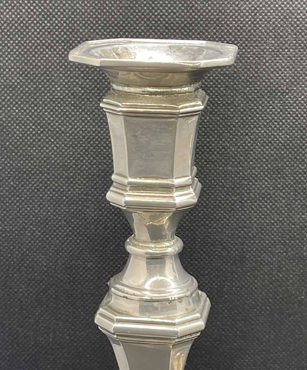 Pair of English silver-plated candlesticks from the 1950s