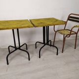 Vintage perforated metal bistro table