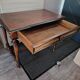 Napoleon nineteenth century desk in solid walnut and mahogany veneer