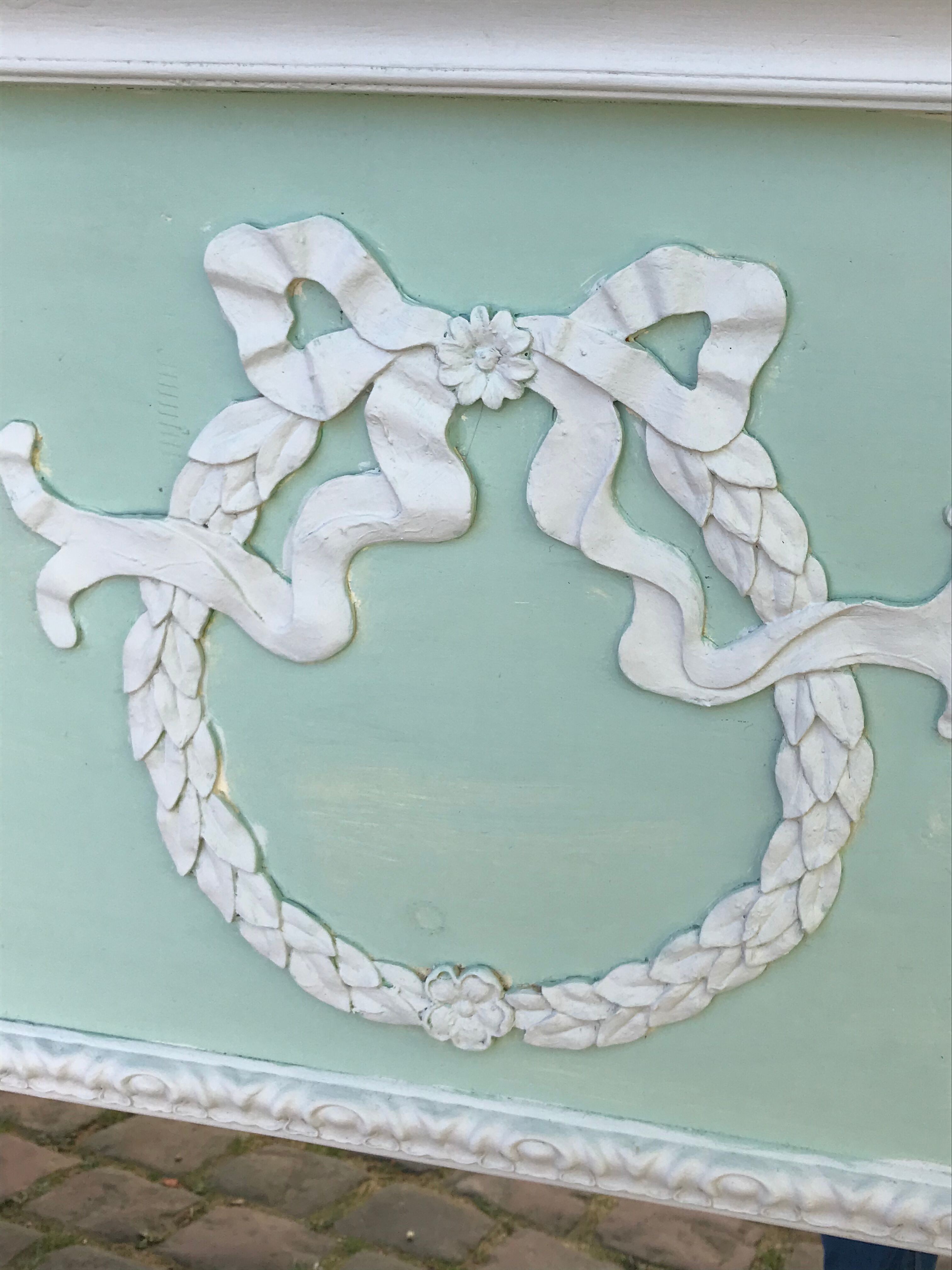 Celadon green trumeau mirror - 121x150cm