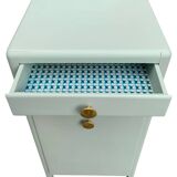 Commode de salle de bain vintage vert grisé