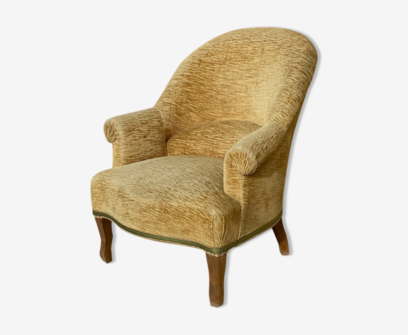 Fauteuil crapaud velours vintage