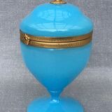 Blue Florentine opaline box gilded metal frame