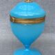 Blue Florentine opaline box gilded metal frame