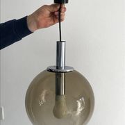 Vintage smoked glass pendant light from the 70s