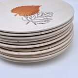 Assiettes à fromages ou desserts motifs feuilles