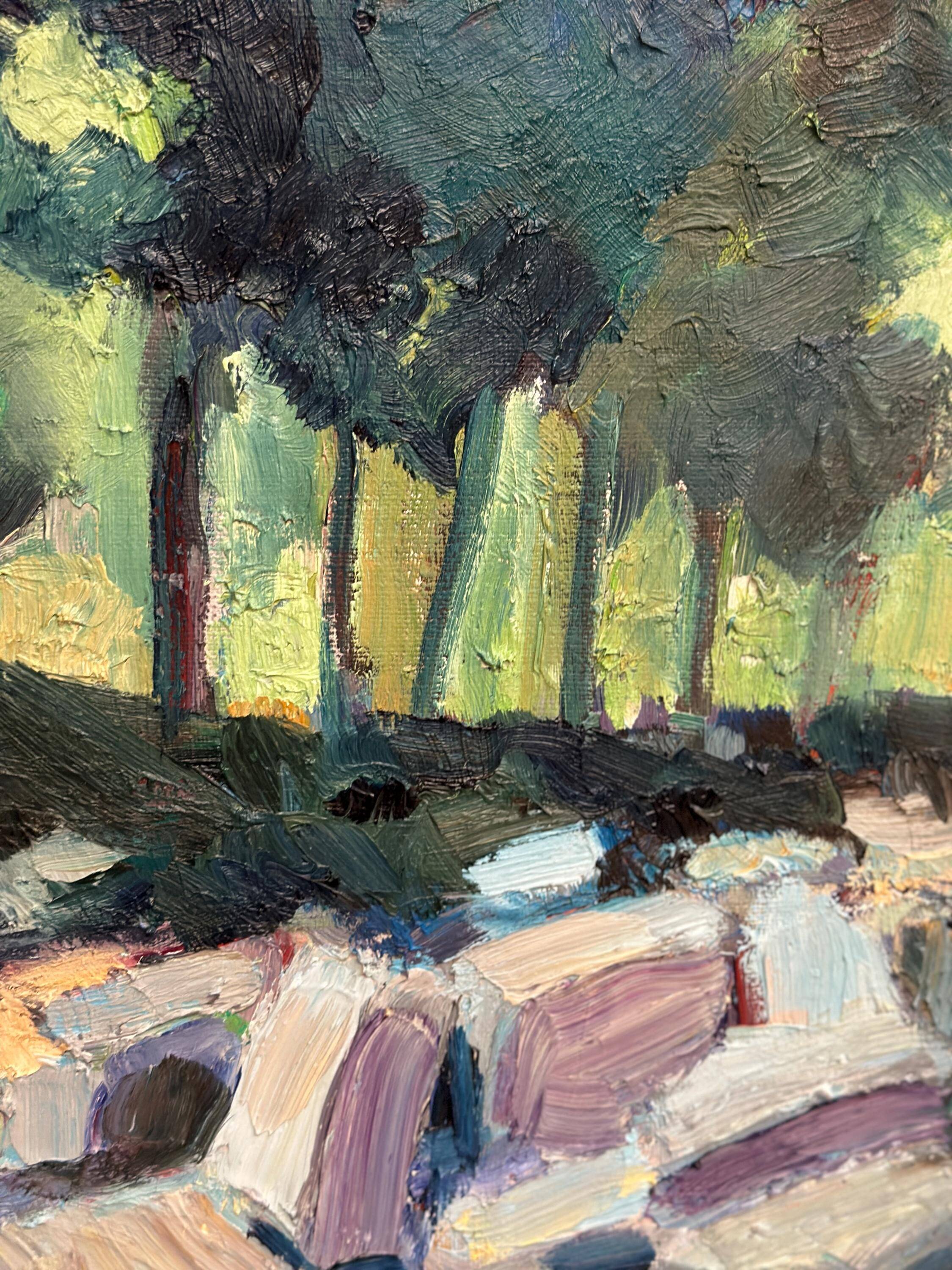 Original Swedish Oil On Canvas – “Landscape Composition” By Jarl Lindblad – Dated 1998 – Vintage & Framed – 43.5 × 51 Cm (17.1" × 20.1")