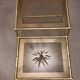 Nesting bamboo tables with gold-plated brass trim