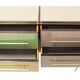 Mid-Century Modern Solid Wood and Colored Glass Italian Sideboard