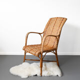 Fauteuil osier et rotin vintage