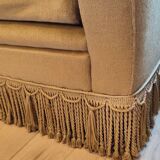 2 fauteuils en velours kaki