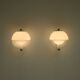 Set of 2 rare large globe wall lamps, 1960s Italy.