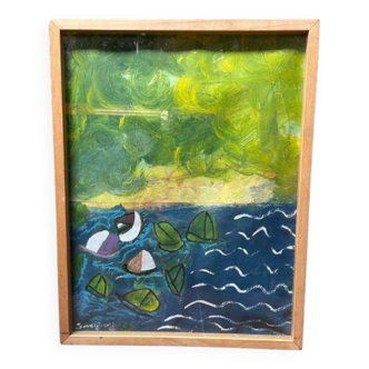 Framed signed painting