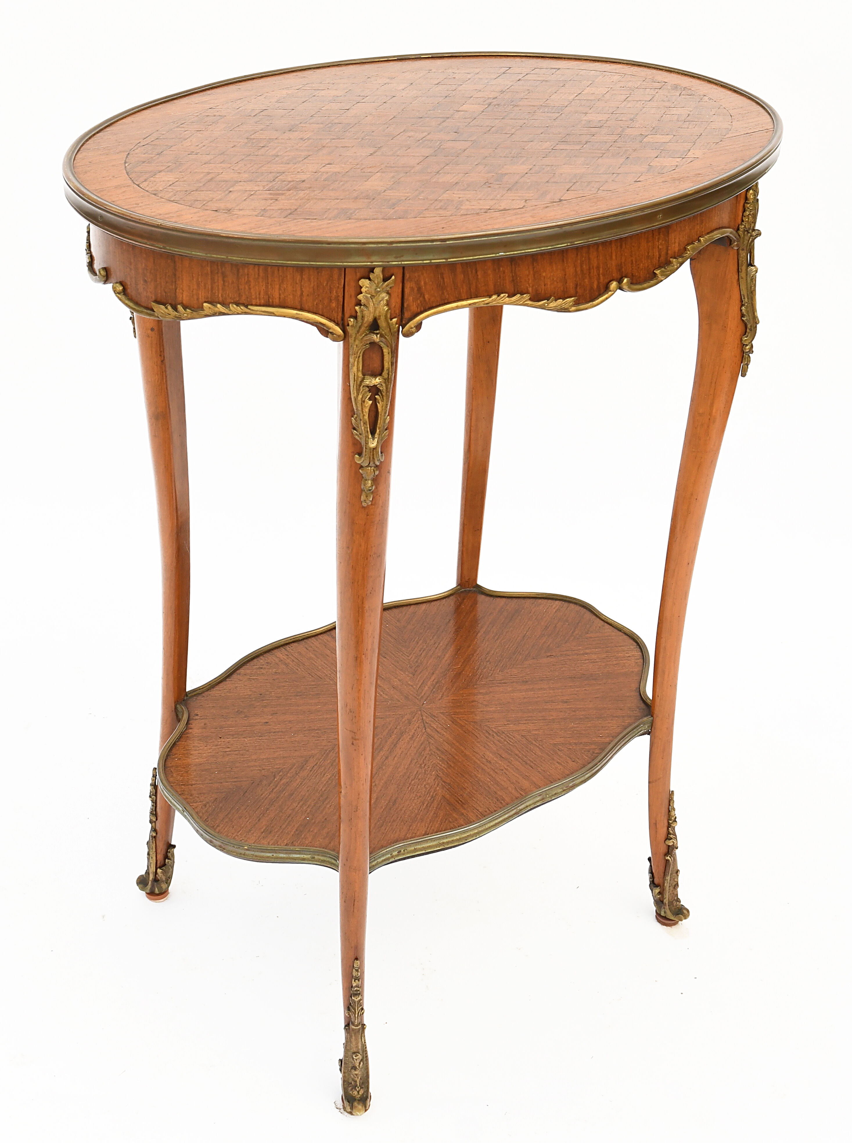 Louis XV style pedestal table in marquetry