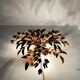 Gilded Italian Hollywood Regency metal wall lamp or flush light by Hans Kögl