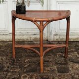Rounded rattan console