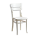 Chaise de mundus en bois blanc avec détails en laiton, années 1940