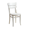 Chaise de mundus en bois blanc avec détails en laiton, années 1940