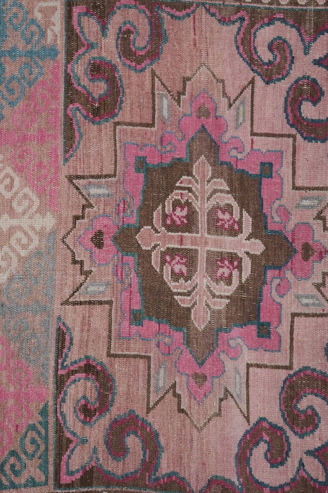 Vintage Turkish Oushak rug 216x391 cm
