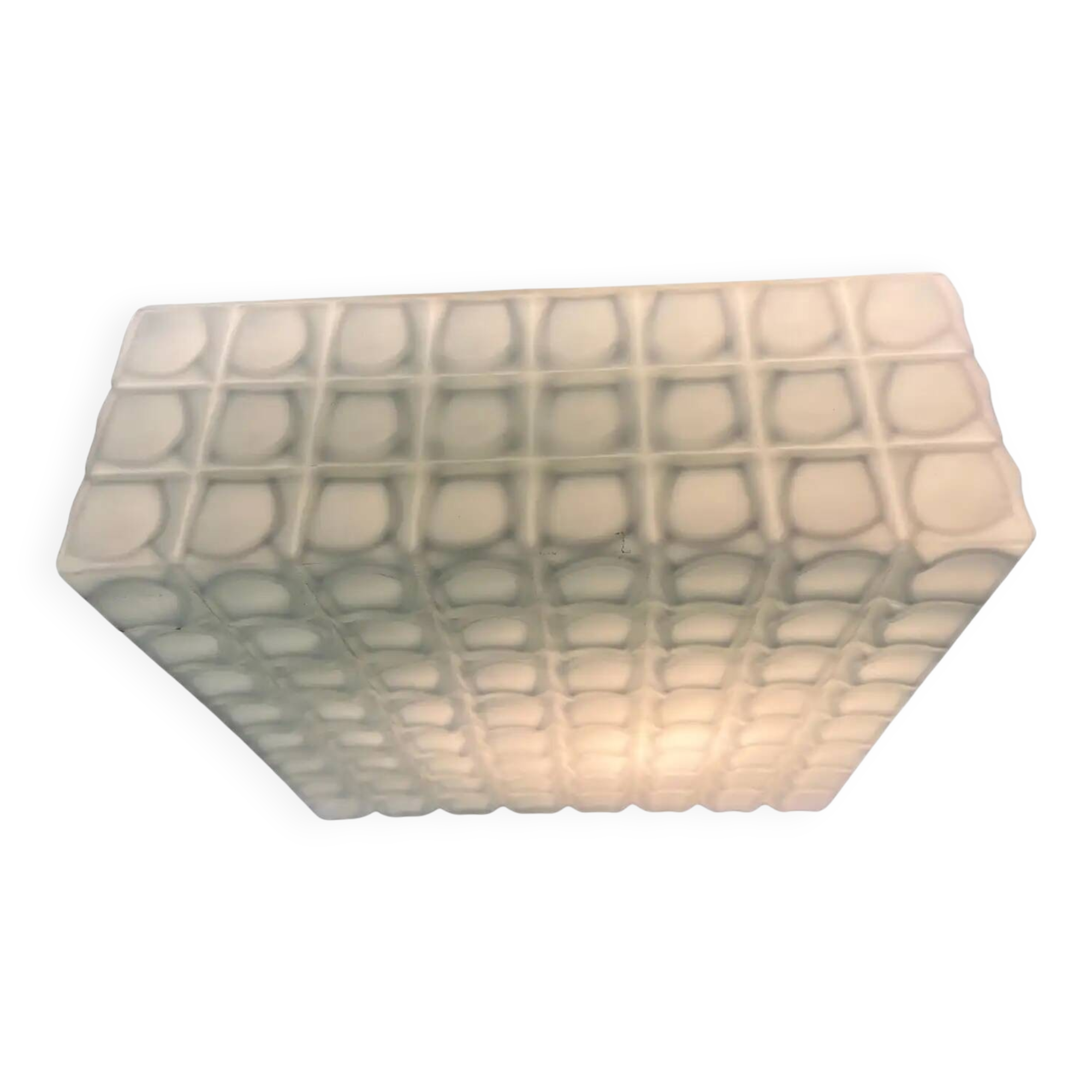 Mid-century milk glass flush mount or wall light, Czechoslovakia