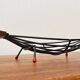 Mid-Century String Fruit Bowl with Teak Handle, 1960s