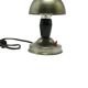 Mushroom table lamp, silver metal, black bakelite, Poland, 1950s